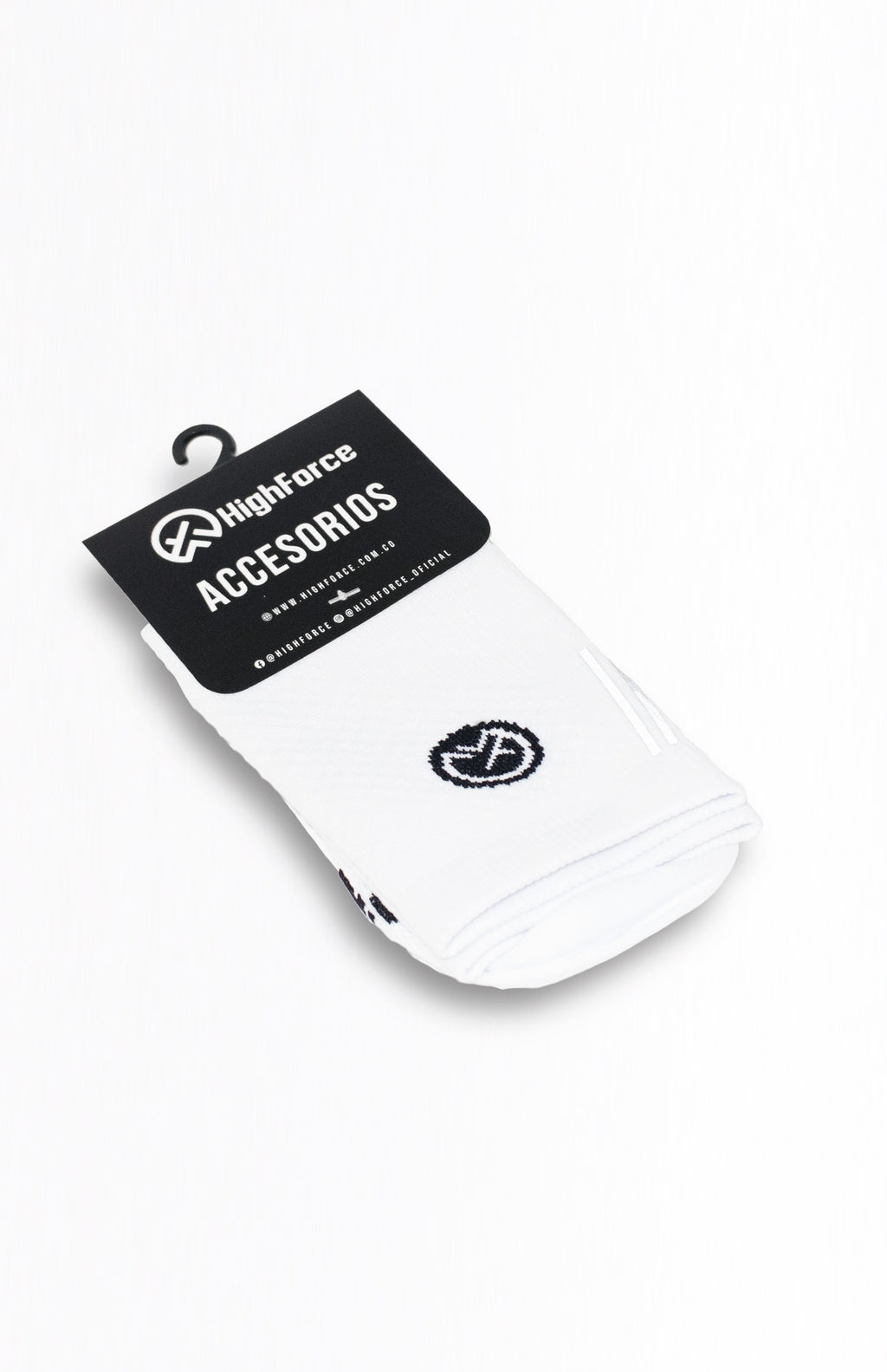 Medias de ciclismo Highforce compresivas reflectivas blancas