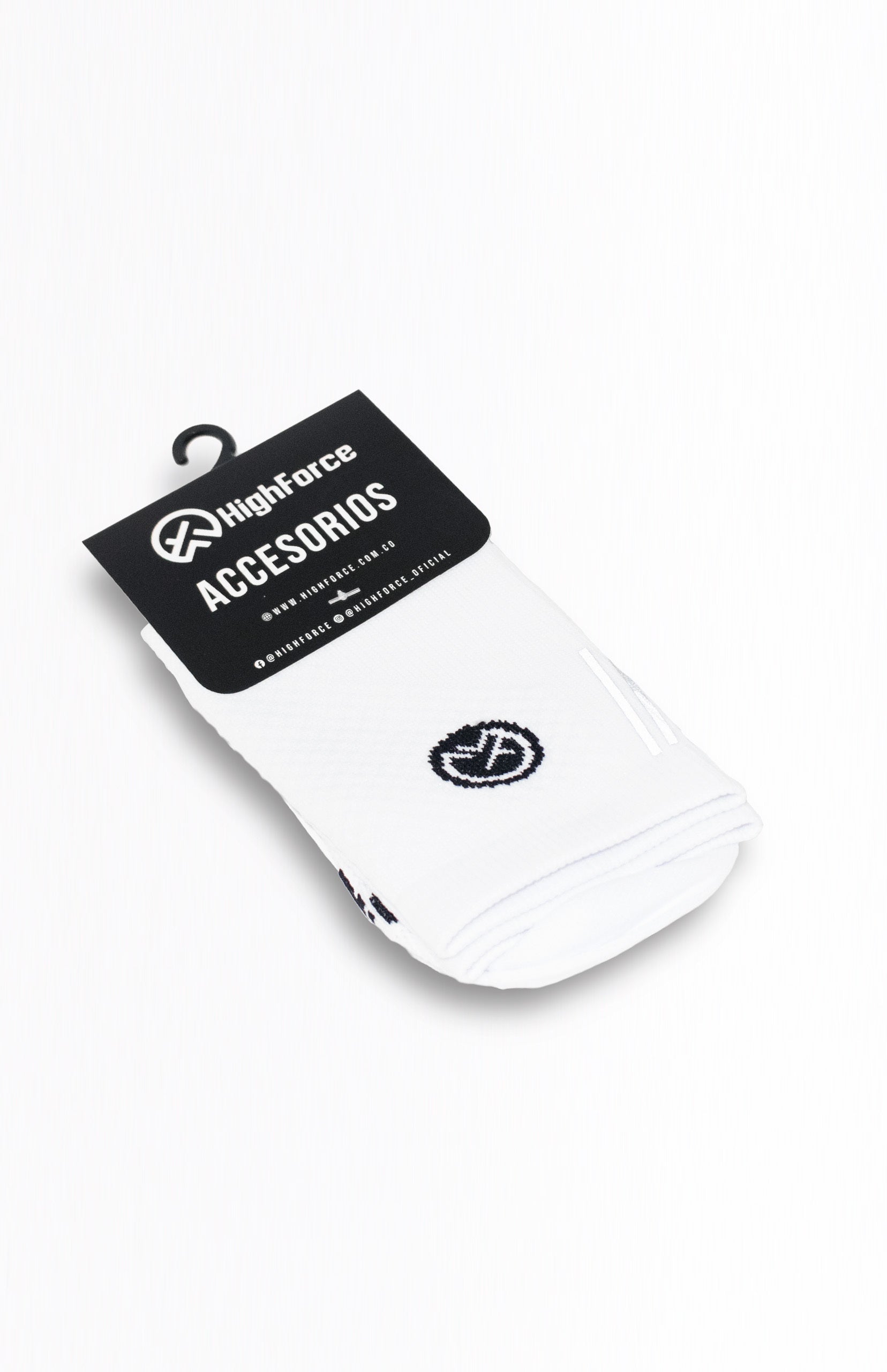 Medias de ciclismo Highforce compresivas reflectivas blancas