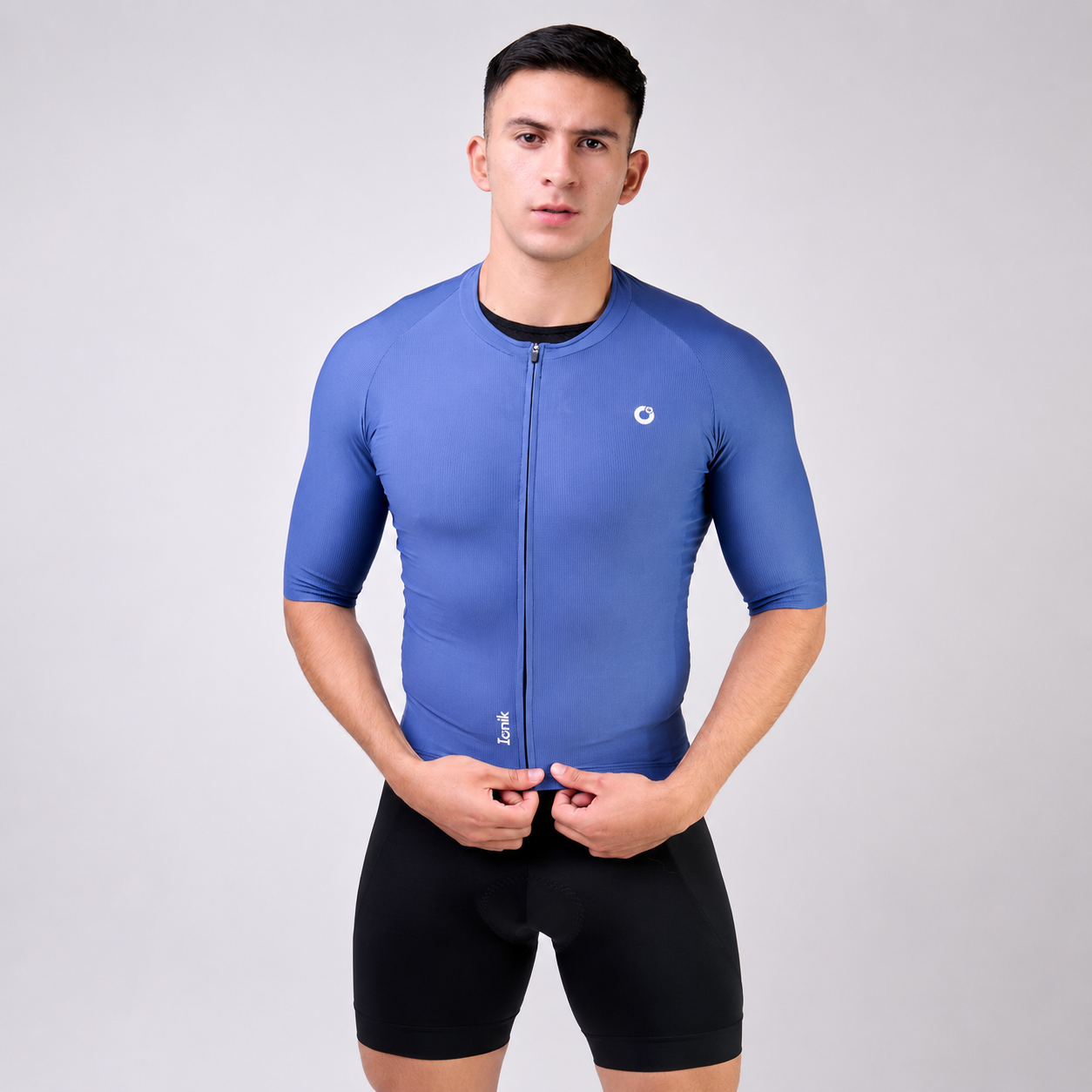 Jersey de ciclismo Ionik Start masculino manga corta azul