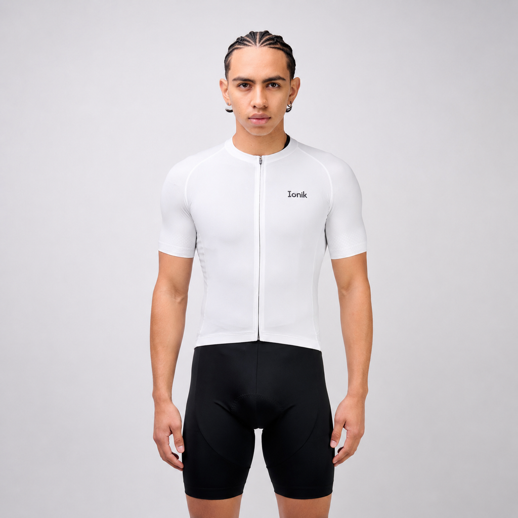 Jersey de ciclismo Ionik Pro masculino blanco Neckless