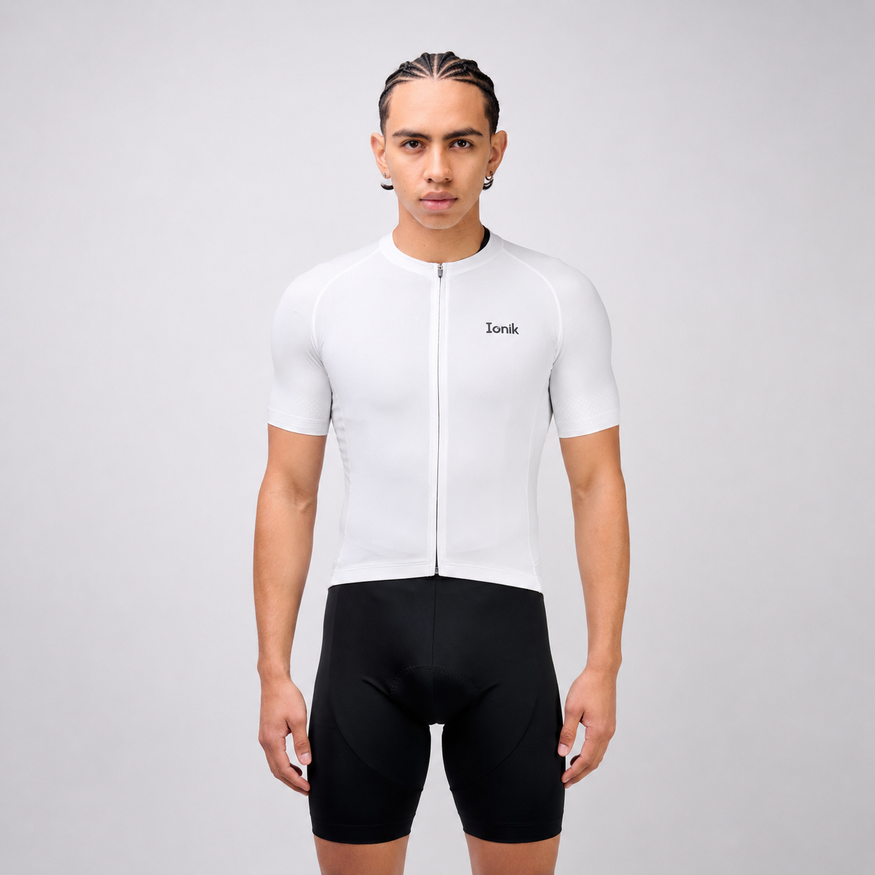 Jersey de ciclismo Ionik Pro masculino blanco Neckless