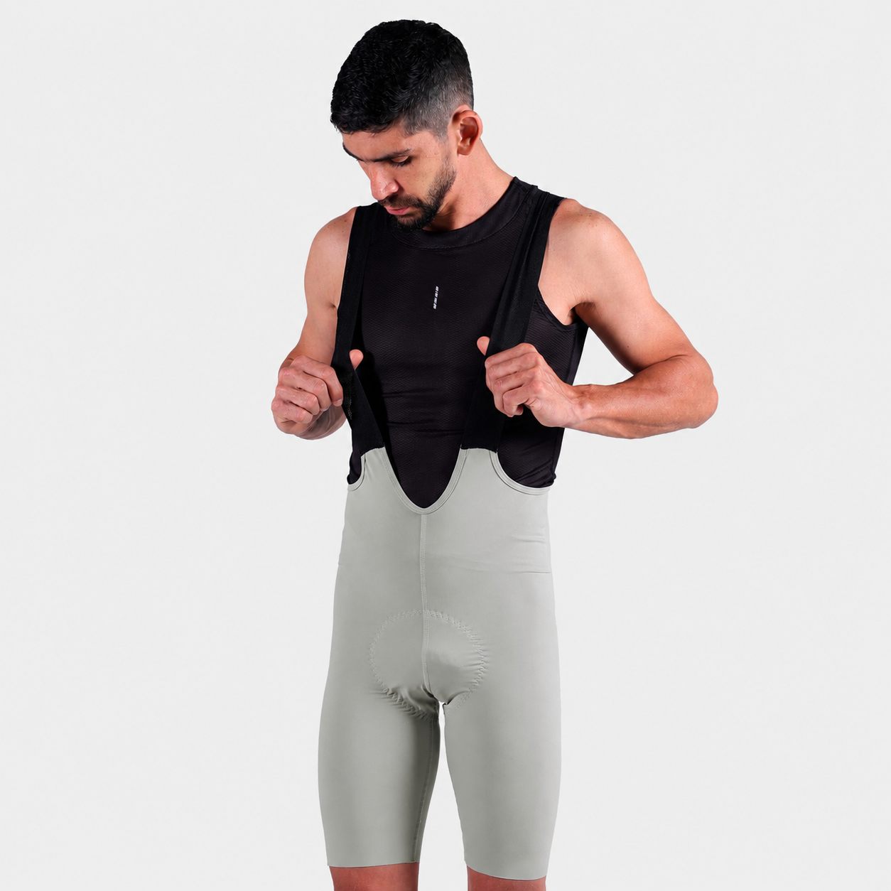 Licra de ciclismo Highforce Classic gris con cargaderas para hombre