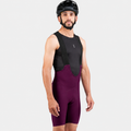 Licra de ciclismo Highforce Classic morada con cargaderas para hombre
