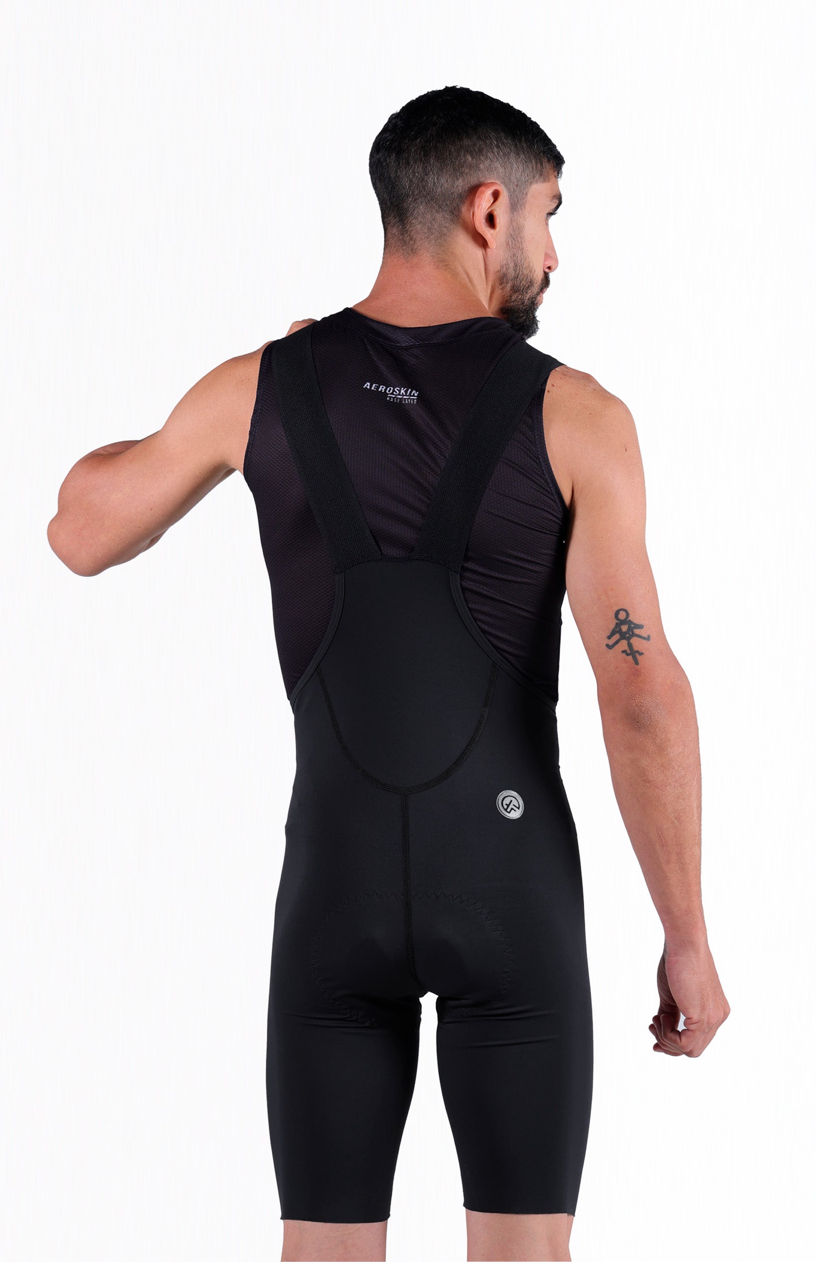 Licra de ciclismo Highforce Classic negra con cargaderas para hombre