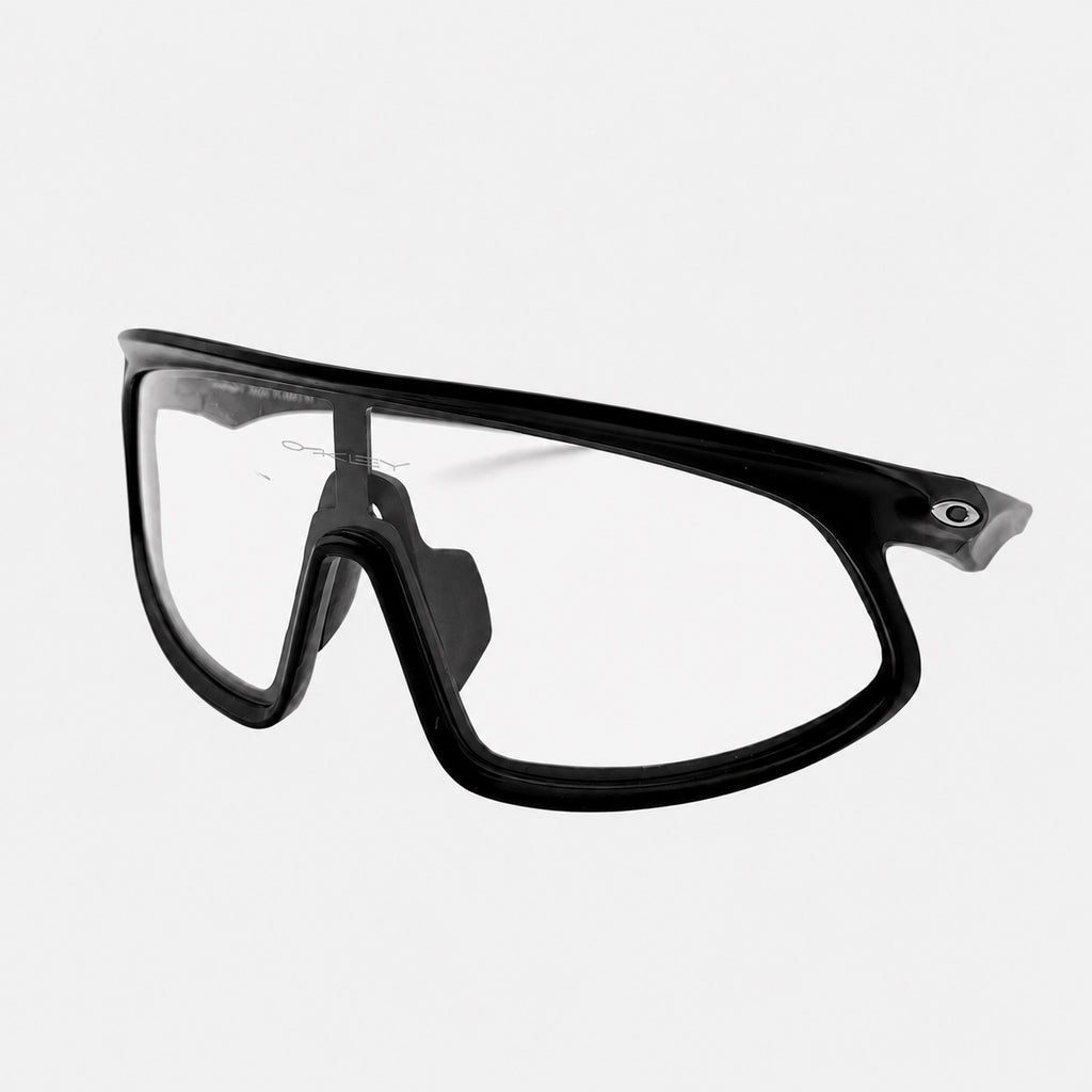 Gafas de ciclismo fotocromáticas negras con lente clara y marco completo