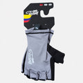 Guantes de ciclismo Team con acolchado en gel gris vista frontal